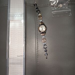 Swatch Two-Tone Silver & Rose Gold Bracelet Watch